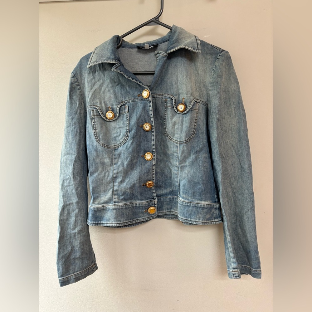 D&G Blue Jean Jacket with Gold Accents